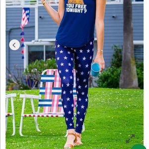 Tipsy Elves Liberty Star Leggings Small NWT